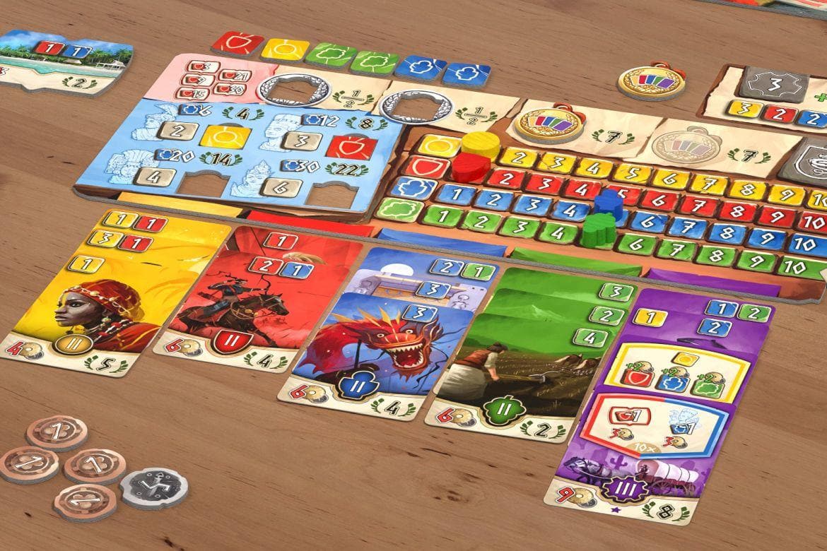 Spielszene aus dem Brettspiel Hadara