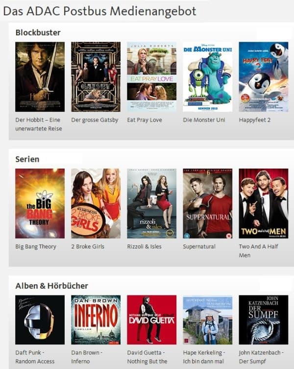 ADAC Postbus Medienangebot