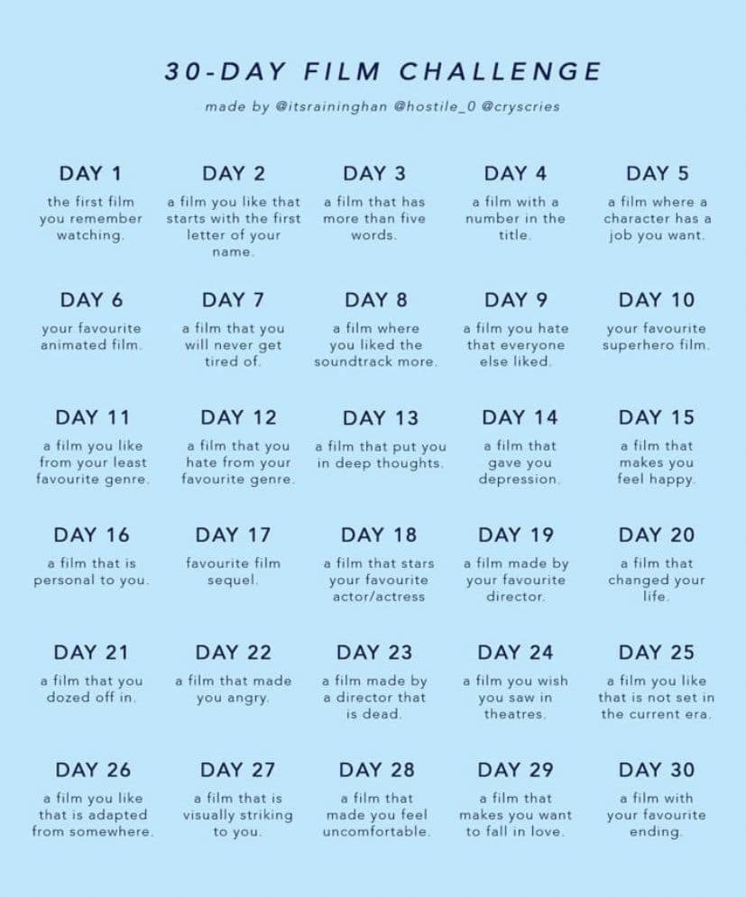 30-Day Movie Challenge
