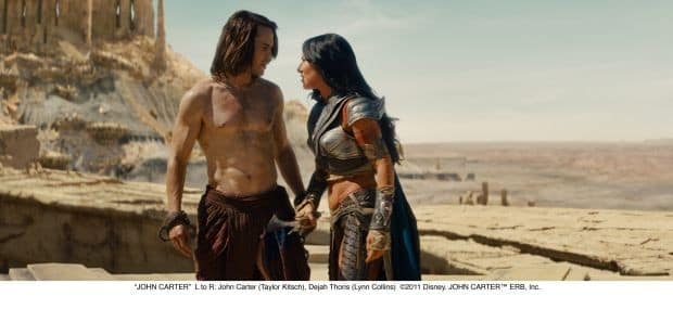 "JOHN CARTER"L to R: John Carter (Taylor Kitsch), Dejah Thoris (Lynn Collins)©2011 Disney. JOHN CARTER⢠ERB, Inc.