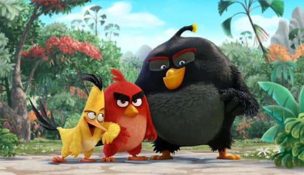 Chuck (Josh Gad), Red (Jason Sudeikis), Bomb (Danny McBride) in Columbia Pictures und Rovios ANGRY BIRDS.